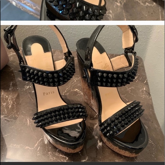 Louboutin spike wedge. Worn once. - Picture 2 of 3